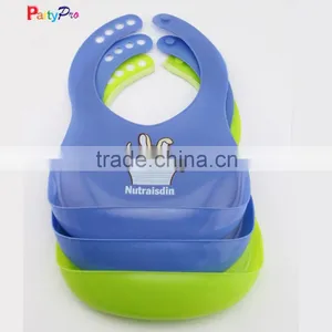 Soft Plastic Water Proof Baby Bib For Infants Food-Catcher Style Plastic Bib With Adjustable Neckband thumbnail-1