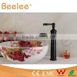 HOT SALE High Arc Balck Orb Antique Brass Single Lever Handle Vessel Faucet QL140410B thumbnail-2