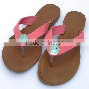 Monogrammed Sandals Slip On ,Coral thumbnail-1