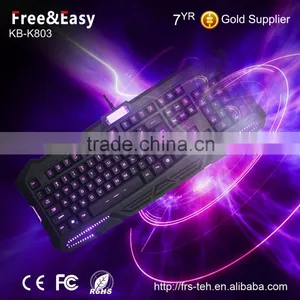 3 Color LED Backlit Waterproof Wired Gaming Keyboard thumbnail-3