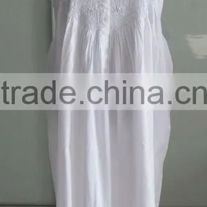 White Cotton Night Gown thumbnail-1