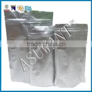 Stand up Zipper Right Angle Resealable Silver Aluminum Bottom Foil Packaging Bag/accept Custom Mkae Order Bag thumbnail-3