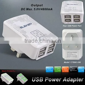 Hot Selling 4 USB Port UK Plug Travel Wall Mobile Charger Power Adapter For Iphone thumbnail-4