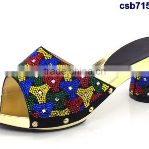 CSB7150 Blue Sandals With High Quailty Low Price Hot Selling Beautiful Lady High Heel Shoes Match Bag thumbnail-2