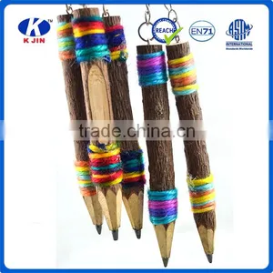 Wholesale 3.5 Inch Branch Artwork Wood Colored Pencils Roll With Ribbon as Students Gift thumbnail-2