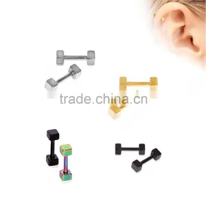 Earring Tragus Ear Helix Cartilage Stainless Steel Barbell Dice thumbnail-1