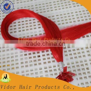 Beauty 1g Strand Straight Indian Remy Red Hair Extension thumbnail-1