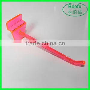 High Quality ABS Acrylic Security Display Plastic Pegboard Hooks Slatwall Display Hook thumbnail-1