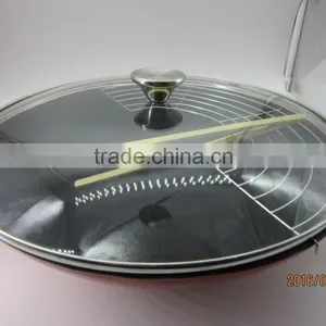 Cast Iron Round Roaster, Porcelain Enameled Cast Iron Cookwares, Cast Iron Enamel Coat Pots, Cast Iron Woks, thumbnail-3