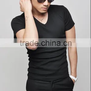 Short Sleeve Cotton V Neck T-shirt thumbnail-1