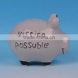 New Funny Money Saving Box,ceramic Unique Piggy Banks With Pig Shape thumbnail-2