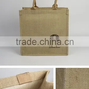Giveaway Cheap Logo Customized Cotton Jute Bag Jute Shopping Bag thumbnail-2