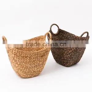 Natural Water Hyacinth Woven Storage Basket With Handles Quality Choice thumbnail-1