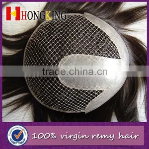 Indian Virgin Hair Super Fine Very French Lace Toupee thumbnail-1