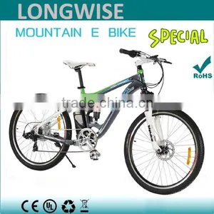 CE EN 15194 TUV ELECTRIC MOUNTAINBIKE E-BIKE PEDELEC ELEKTROFAHRRAD WITH SHIMANO 7 AND FRONT MIDDLE SUSPENSION thumbnail-1