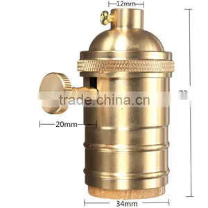 Brass Screw Thread Lamp Holder E26 E27 Brass Lamp Socket for Pendant thumbnail-6