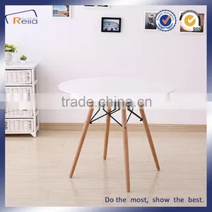 MDF Dining Table With Metal Frame & Beech Wood Legs thumbnail-1