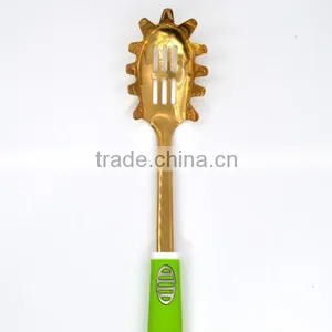 Classic Quality China Manufacturer Gold Plating Stainless Steel Spaghetti Server Spoon thumbnail-3