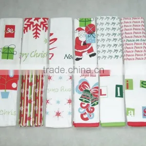 Silk Screen Pigment Custom Kitchen Towel Cotton Tea Towel Christmas Design thumbnail-1