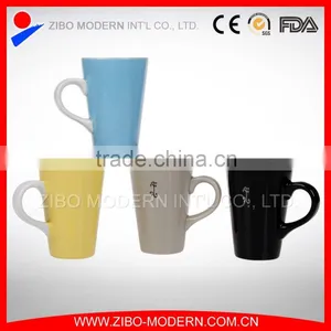 Colored v Shape Funnel Ceramic Mug With Design thumbnail-1