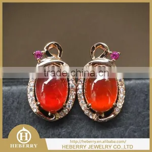 Fashion Natural Crystal Gemstone Earrings With 925 Sterling Silver thumbnail-3