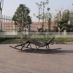 Garden Wicker Rocking Lounge Chair For Sale thumbnail-3