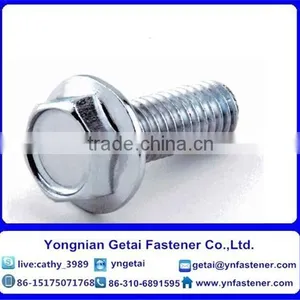 Hexagon Head Flange Bolts , DIN933/931 H.D.G / Galvanized With Black /yellow Zinc Plated/blue White thumbnail-6