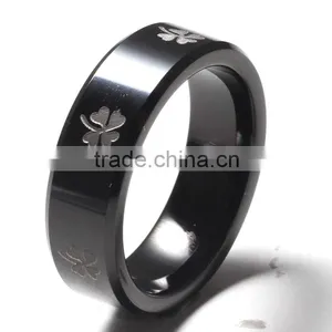 Mens Dome Yellow Gold Celtic Tungsten Ring thumbnail-3