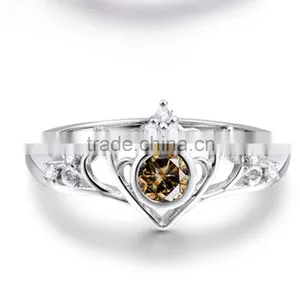 Sterling Silver Wedding Diamond Star Charm Ring for Girls thumbnail-3