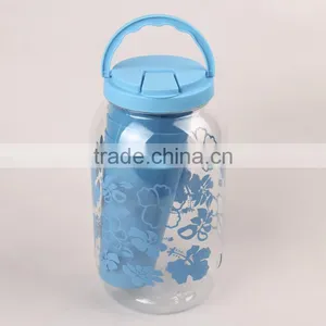 Wholesale Hot Sell Plastic Blue Beverage Dispenser Juice Jar Whit One Bibcocks With Four Cups for Store Beverage thumbnail-1