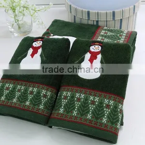 High Quality Cotton Bath Towel Set With Santa Pattern thumbnail-1