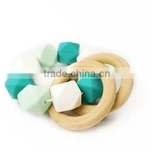 Wooden Teether Silicone Teether Sensory Toy thumbnail-2