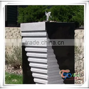 Fiberglass Square Pillar Fountain Imitate Marble Solar Water Feature thumbnail-2