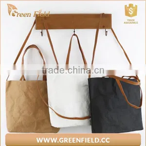 Eco-friendly Plant Washable Kraft Paper Bag Brown Washable Paper Tote Bag thumbnail-1