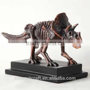 Decorative Resin Fake Triceratops Dinosaur Fossils Figurine thumbnail-1
