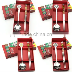 Chinese Peking Opera Facial Stainless Steel Cutlery Set With Paper Box thumbnail-1