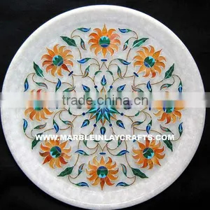 Gorgeous White Marble Inlay Plates Exclusive thumbnail-1