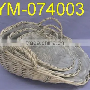 Cheap Large Wicker Flower Basket Gray Wash thumbnail-1
