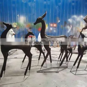 Garden Decoration Resin Craft Wholesale Fiberglass Deer Statue for Sale thumbnail-1