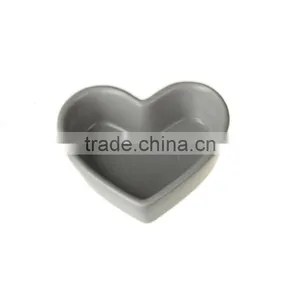 3.5"grey Color Heart Shaped Ceramic Mini Baking Dish thumbnail-1