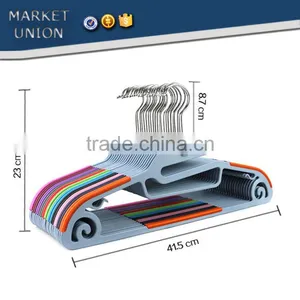 Plastic Antiskid Wet & Dry Clothes Hanger With Pulley,ABS,TPE,PP,Chrome Plated Hook thumbnail-3