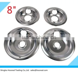 Whirlpool Stove Drip Pan Kit, Chrome, W10278125,Replacement Burner Bowl Stovetop thumbnail-1