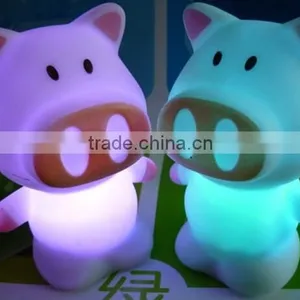Small Light The Portable Night Light With Rainbow Color Change Cute Pig thumbnail-1
