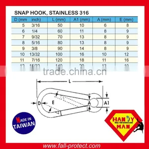 2450S Stainless Steel Eyelet Carbiner Hook thumbnail-2