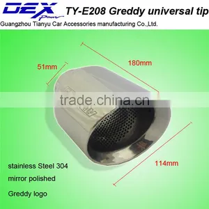 Tianyu DEX Auto Racing Exhaust Polished Black Chrome Muffler Sus 304 Greddy Tip thumbnail-2