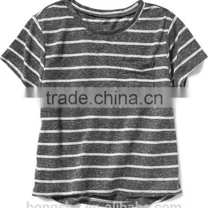 Child Girls Linen Blend Basic Tee HST8063 thumbnail-4