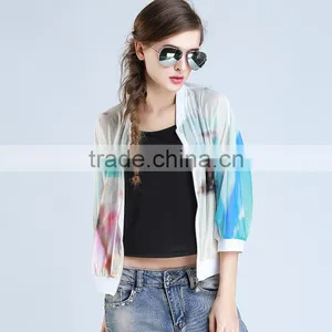 2015Summer Casual Round Collar Blazer Ladies Half Sleeve Coat thumbnail-4