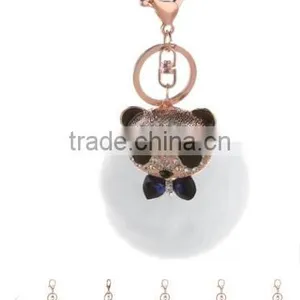 2017 New Design Animal Fur Pom Pom Keychain Wholesale Fur Ball Animal Keychain Hot Selling Fur Ball Woman Bag Charms thumbnail-5