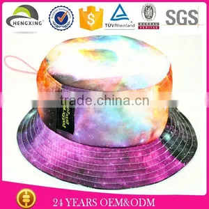 Stocked Custom Print Cloud Bucket Hat no Logo/small Logo on the Bucket Hat Brim thumbnail-4