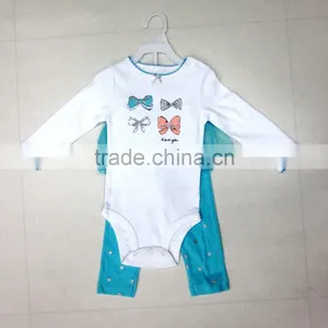 New Born Baby Clothes 2pcs Hanger Set Baby Bodysuit Baby Pants With Skirt Lace Skirt Dress thumbnail-1